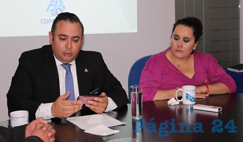Alejandro Enríquez Suárez del Real, presidente de la Confederación Patronal de la República Mexicana (Coparmex) en Zacatecas: “Se pide a candidatos a diputados federales y senadores, que aprueben la reforma fiscal que propone Coparmex”. (Foto: Rocío Castro Alvarado)