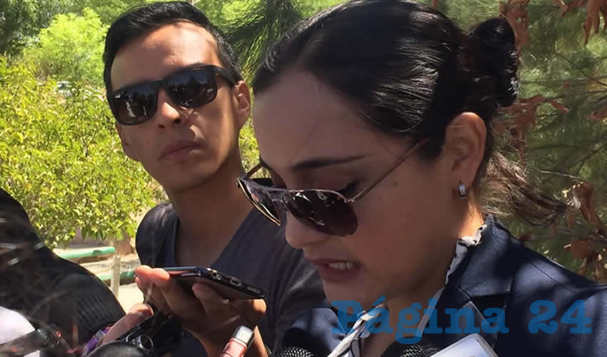 Rocío Adriana Aguilar Borjón, vocera en materia de seguridad de gobierno del estado: Explicó que en el transcurso de la semana pasada, fueron encontrados 13 cadáveres en narcofosas, ubicadas en los municipios de Villa de Cos, Valparaíso, y en un tiro de mina en Mazapil. (Foto: Rocío Castro Alvarado)