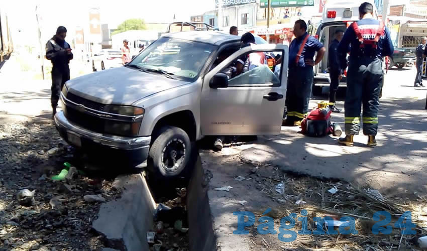 La camioneta Chevrolet Colorado, que manejaba Julio Pedroza Esparza
