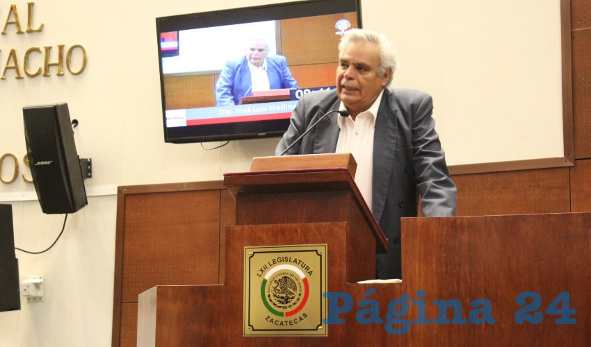 José Luis Medina Lizalde, diputado local por el partido político Movimiento de Regeneración Nacional (Morena). “En Zacatecas las bandas delictivas tienen la cooperación de algunos presidentes municipales, es difícil saber si cooperan voluntariamente o bajo los efectos del terror”. (Foto: Merari Martínez Castro)