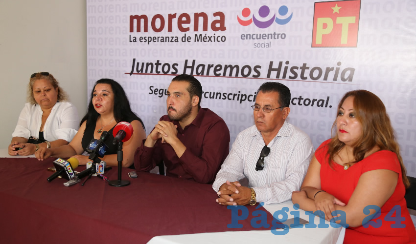 Conferencia de prensa de Morena (Foto: Eddylberto Lu&eacute;vano Santill&aacute;n)