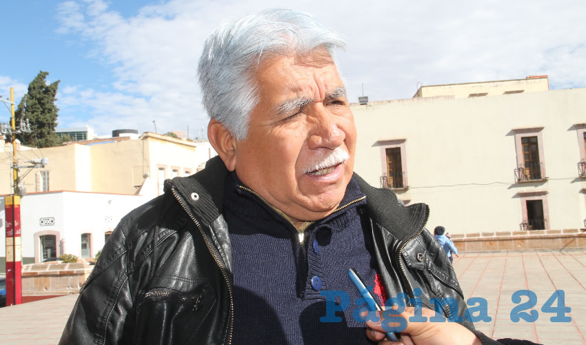 José Santos Cervantes, líder estatal del Frente Social por la Soberanía Popular (FSSP) (Foto Rocío Castro Alvarado)