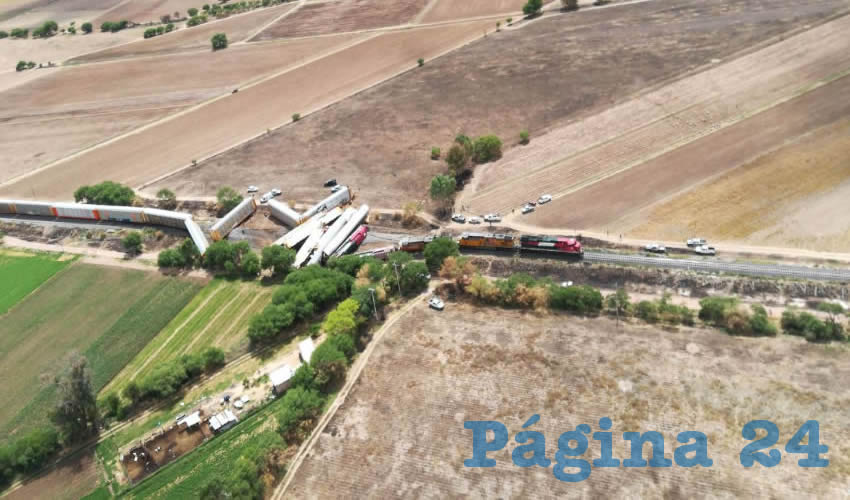 Toma a&eacute;rea de los trenes despu&eacute;s del choque 