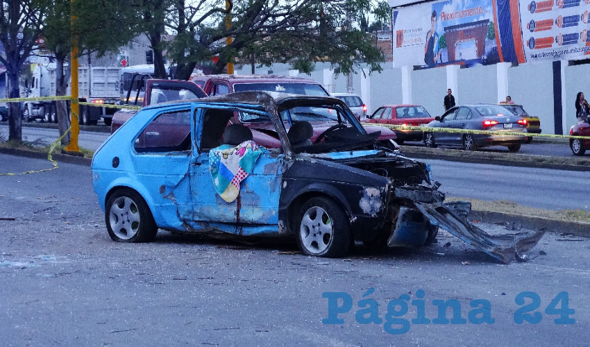 El autom&oacute;vil Caribe, que tripulaban el hoy occiso y los cinco heridos