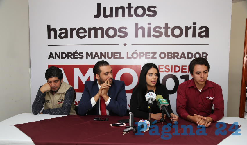 Conferencia de prensa en Morena (Foto: Eddylberto Luévano Santillán)