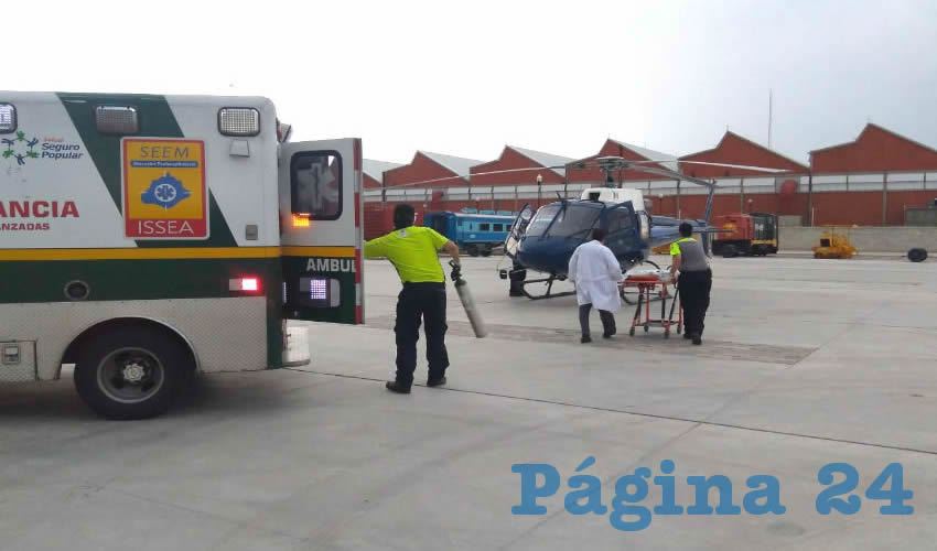 El ni&ntilde;o m&aacute;s afectado fue trasladado en helic&oacute;ptero de Encarnaci&oacute;n a la capital de Aguascalientes