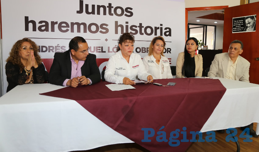 Rueda de prensa de Morena (Foto: Eddylberto Luévano Santillán)
