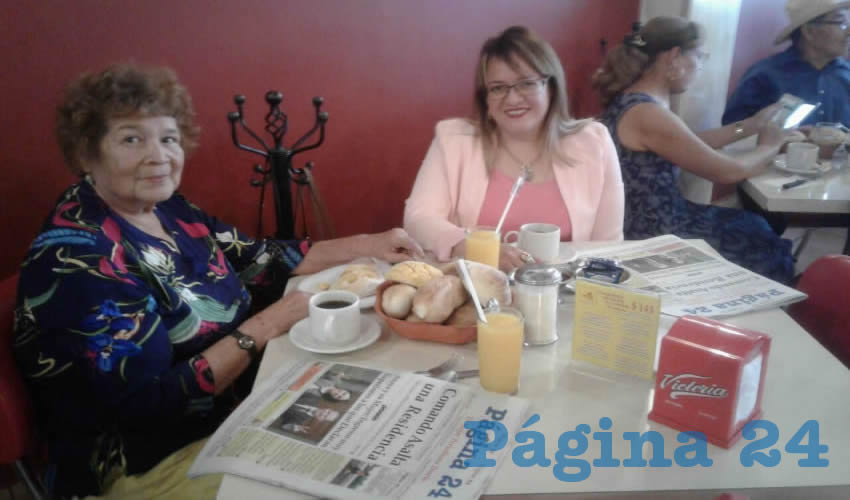 En el restaurante Mitla almorzaron Ofelia Durón y Olimpia Macías