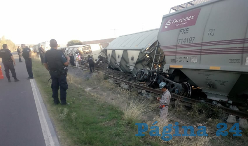 Cuatro vagones cargados de grano se volcaron “por deformación de los rieles”