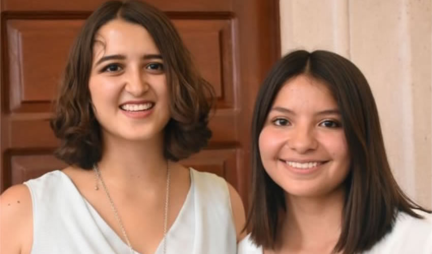 Diana Robles Ram&iacute;rez y Fernanda Mart&iacute;nez Rangel, estudiantes de la Ingenier&iacute;a en Tecnolog&iacute;as Energ&eacute;ticas de la Universidad Panamericana, Campus Aguascalientes