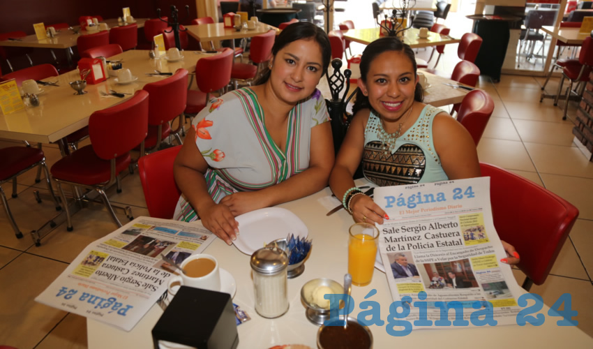 En el restaurante Mitla compartieron el primer alimento de la ma&ntilde;ana Cristal Miranda Reyes y Elizabeth Rangel G&oacute;mez