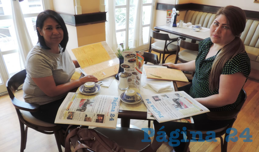 Alma Sifuentes Equihua y Maciel L&oacute;pez almorzaron en el restaurante de Sanborns