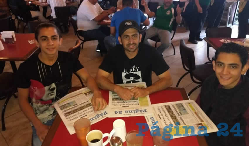 Leonardo Peña Martínez, Javier Peña Campos y Alex Peña Martínez almorzaron en el restaurante Las Antorchas