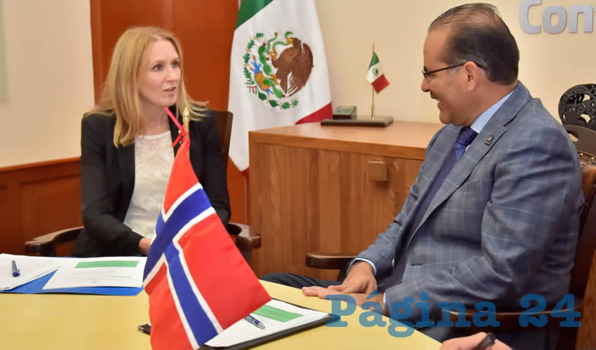 El gobernador Mart&iacute;n Orozco Sandoval se reuni&oacute; con la embajadora de Noruega en M&eacute;xico, Rut Kr&uuml;ger Giverin