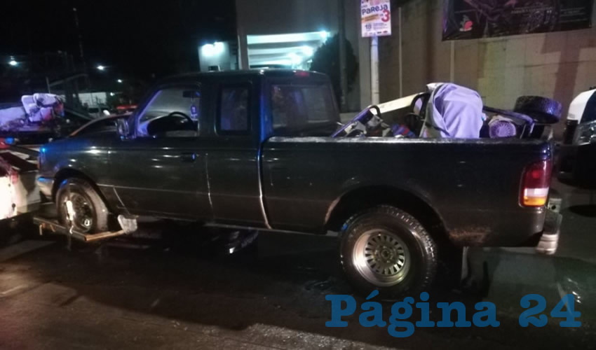 En esta camioneta los pillos transportaban los objetos robados