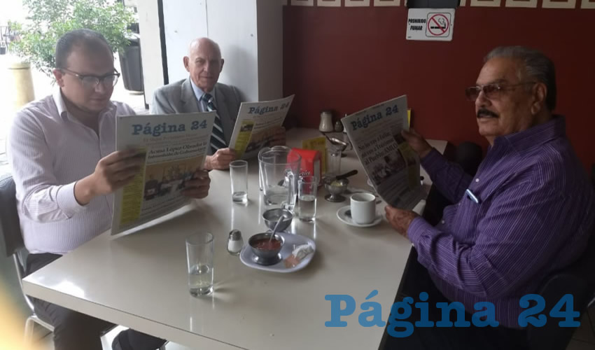 Carlos Arredondo, Rodrigo González y Víctor Manuel González almorzaron en el restaurante Mitla