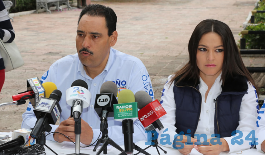 Juan Antonio Mart&iacute;n del Campo y Martha M&aacute;rquez Alvarado, candidatos al Senado por la coalici&oacute;n Por M&eacute;xico al Frente (Foto: Eddylberto Lu&eacute;vano Santill&aacute;n)