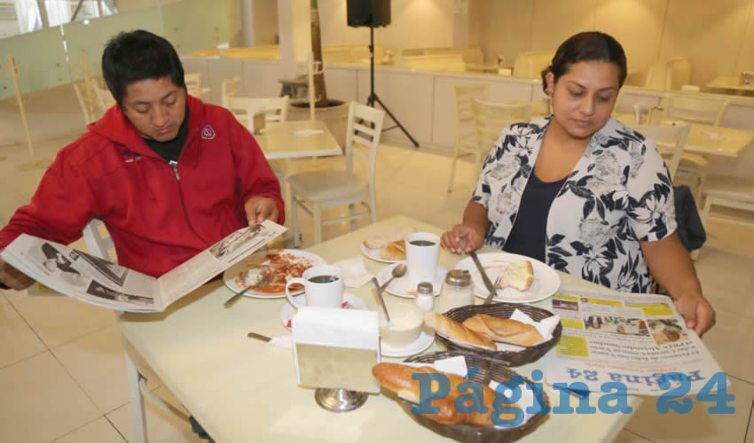 En el restaurante Del Centro desayunaron Lorenzo Llamas García y María Lorena Martínez Hernández
