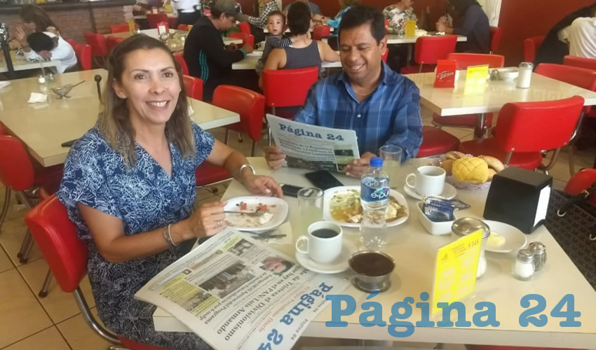 Ana Fabbry y Mart&iacute;n L&oacute;pez desayunaron en el restaurante Mitla
