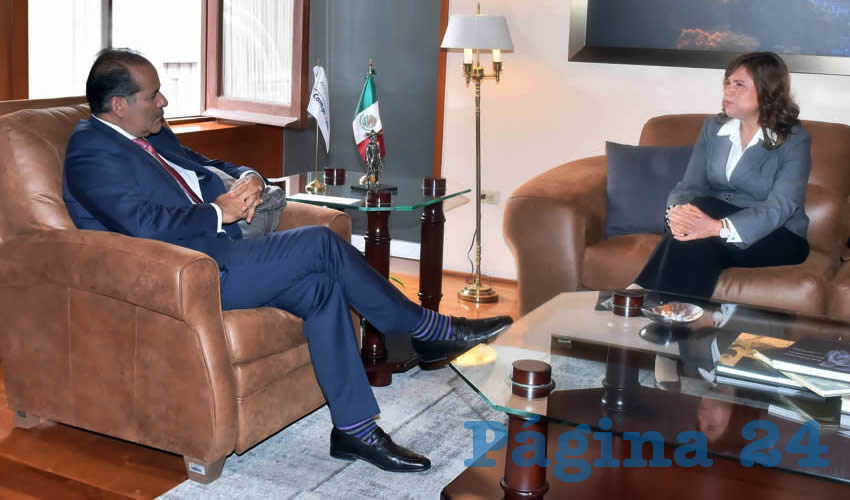 El gobernador del Estado, Martín Orozco Sandoval, se reunió con la magistrada Gabriela Espinosa Castorena, nueva presidenta del Supremo Tribunal de Justicia de Aguascalientes