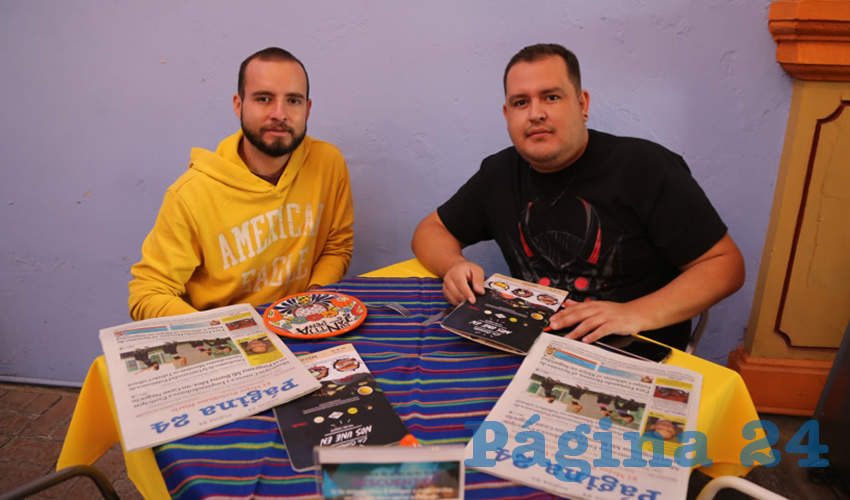 En el restaurante Mercadito Gastronómico Colón compartieron el primer alimento del día Jacob Romo Guerra y Andrés Posada