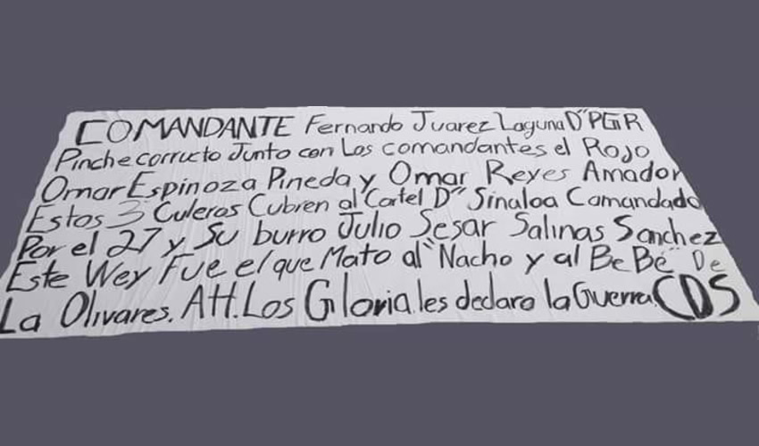 El mensaje de un grupo autodenominado Los Gloria
