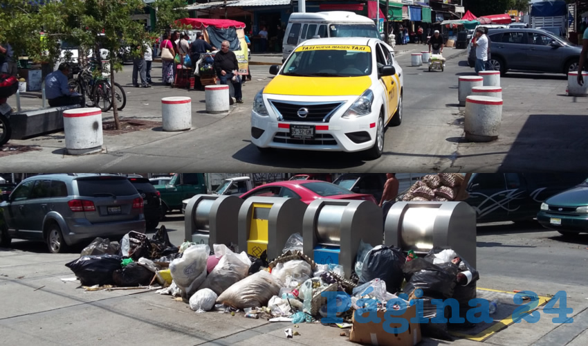 Además de los bolardos, otro problema que padecen en el mercado Felipe Ángeles, en Guadalajara, es la falta de aseo de parte del ayuntamiento/Fotos: Francisco Tapia
