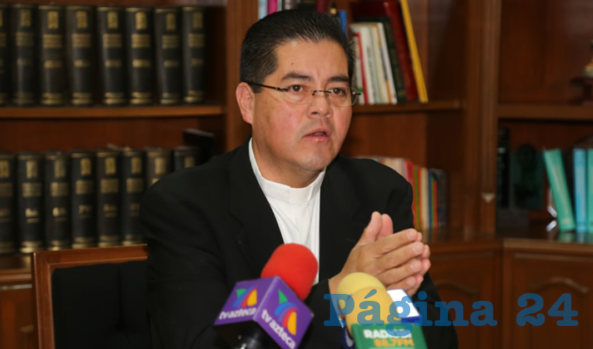 Carlos Alberto Alvarado Quezada, vocero de la Diócesis de Aguascalientes (Foto: Eddylberto Luévano Santillán)