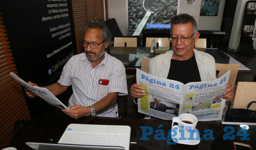 En Café Punta del Cielo departieron Antonio Alvarado Cedillo y Roberto Martínez Valdivia
