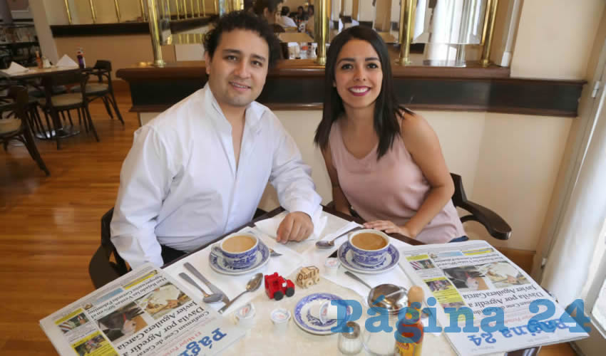 En Sanborns Francia desayunaron Javier Zeus P&eacute;rez Guti&eacute;rrez y Alejandra Estebanez Santana