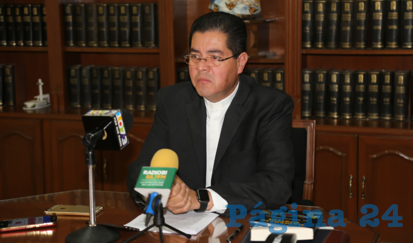 Carlos Alberto Alvarado Quezada, vocero de la Di&oacute;cesis de Aguascalientes (Foto: Eddylberto Lu&eacute;vano Santill&aacute;n)