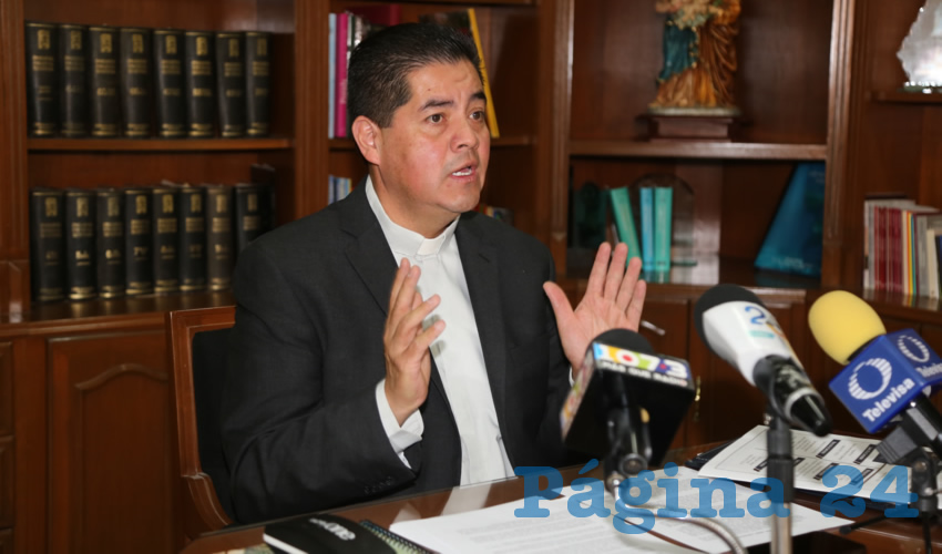 Carlos Alberto Alvarado Quezada, vocero de la Diócesis de Aguascalientes (Foto: Eddylberto Luévano Santillán)