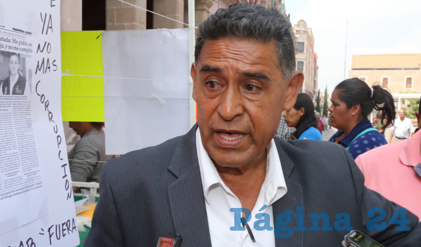 Marco Antonio Gutiérrez, líder del Frente Nacional Lázaro Cárdenas de Artesanos y Comerciantes (Foto: Eddylberto Luévano Santillán)