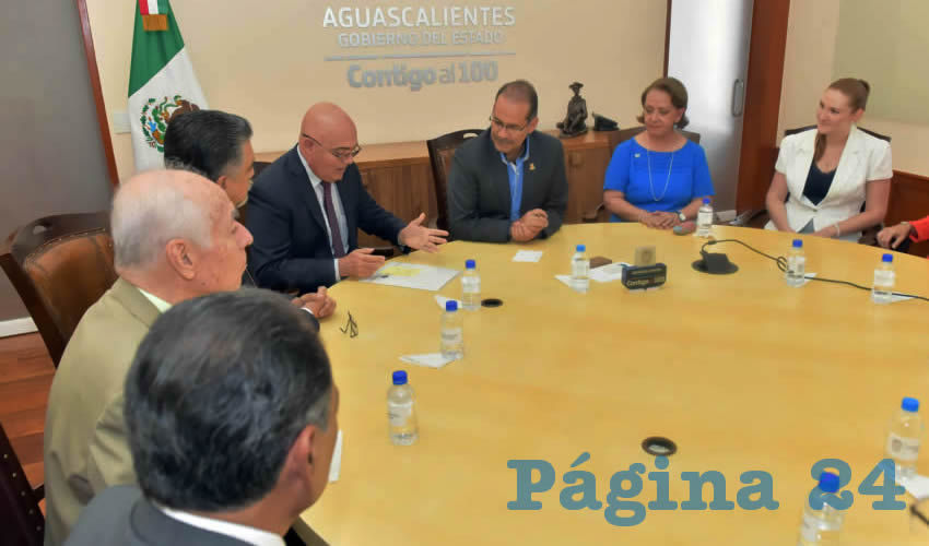 El gobernador Martín Orozco Sandoval se reunió con integrantes de la Asociación Mexicana de Hoteles de Aguascalientes, para analizar los proyectos de promoción turística