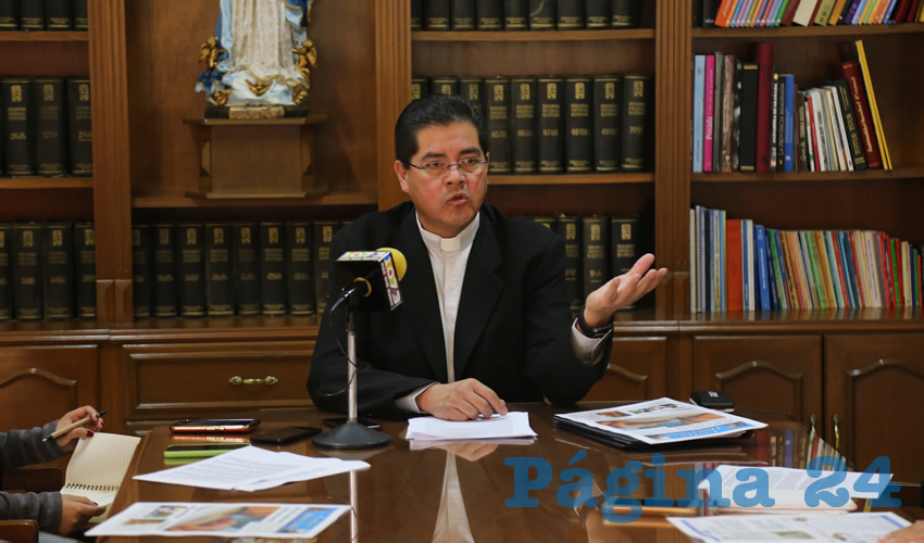 Carlos Alberto Alvarado Quezada, vocero de la Diócesis de Aguascalientes (Foto: Eddylberto Luévano Santillán)