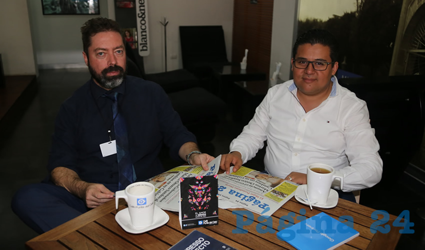 En Café Punta del Cielo departieron Manuel Appendini Carrera, coordinador de Comunicación Social de Gobierno del Estado y Sergio García Estrada