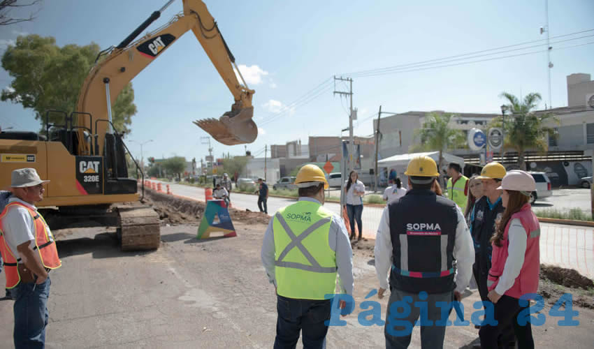 La alcaldesa de Aguascalientes, Tere Jiménez, constató en gira de obra el avance de importantes proyectos de infraestructura en beneficio de los capitalinos