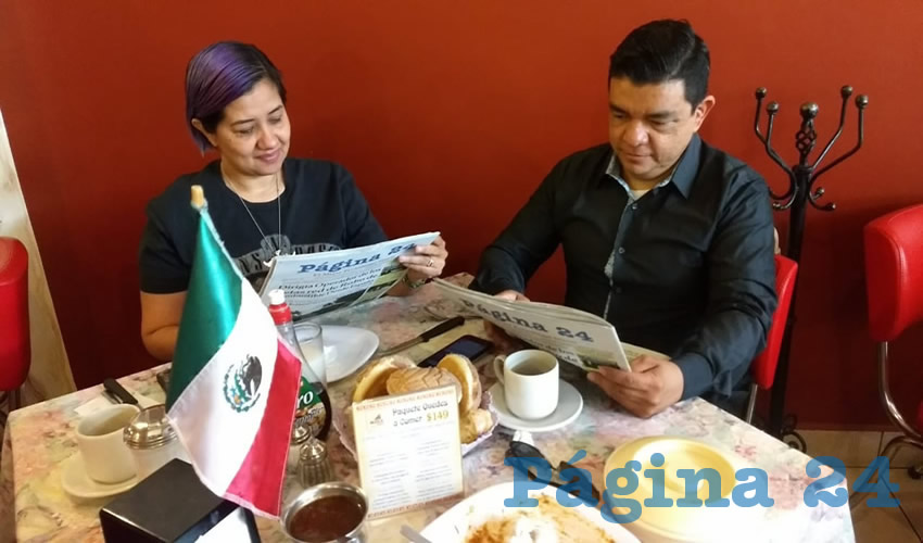 Ivonne Gasca y Carlos Martínez tomaron su primer alimento del día en el restaurante Mitla