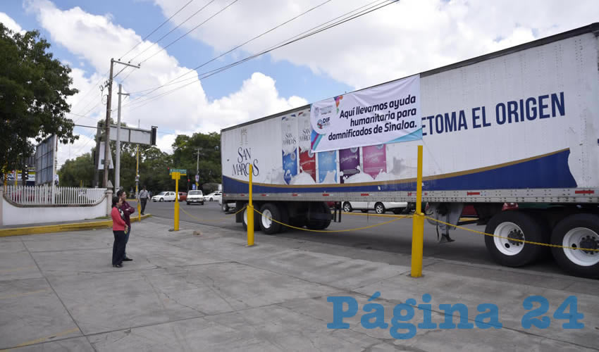 La presidenta del DIF Estatal, Yolanda Ram&iacute;rez de Orozco, autoriz&oacute; la salida del cargamento de v&iacute;veres del Centro de Acopio