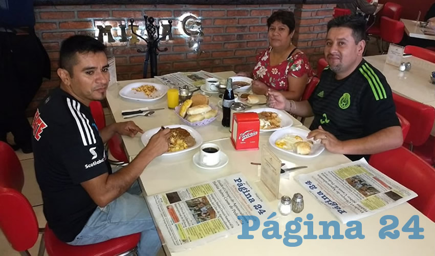 Gustavo Martínez, María Luisa Rojas Lemus y Estanislao de la Ribera almorzaron en el restaurante Mitla