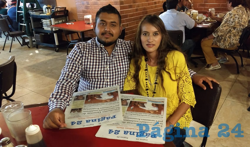 Juan Pablo Lara Morales y Lorena Paola López Muñoz compartieron el pan y la sal en el restaurante Las Antorchas