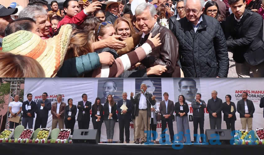 Andrés Manuel López Obrador, presidente electo de la república, dijo a los zacatecanos durante su Gira de Agradecimiento “vengo a decirles que no les voy a fallar, no vamos a traicionar al pueblo, vamos a cumplir todos los compromisos que hicimos en la campaña, no vamos a olvidar lo que dijimos, la palabra que está empeñada, y a eso vengo, a reafirmar esos compromisos” (Foto Rocío Castro Alvarado)