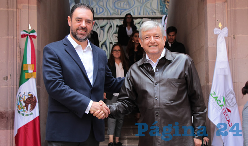 El gobernador del Estado, Alejandro Tello Cristerna, agradeció la voluntad para trabajar sin diferencias partidistas o políticas, y mencionó que pudo dialogar y presentar los principales problemas y necesidades que el Estado necesita, tanto en temas de seguridad, economía, como de infraestructura (Foto: Rocío Castro Alvarado)