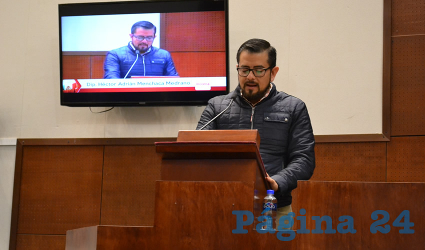 Héctor Adrian Menchaca Medrano, diputado local por el partido político Movimiento de Regeneración Nacional (Foto Merari Martínez Castro)