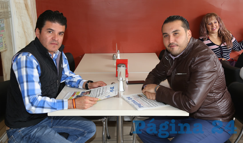 En el restaurante Mitla desayunaron Ricardo Leos Alcalá y Aldo Ruiz Sánchez, presidente estatal de Morena