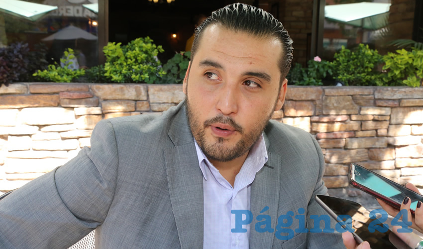 Aldo Emmanuel Ruiz Sánchez, presidente del CEE de Morena en Aguascalientes (Foto Eddylberto Luévano Santillán)