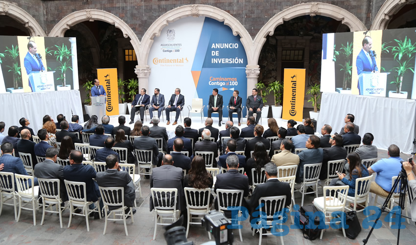 El gobernador del Estado, Mart&iacute;n Orozco Sandoval, anunci&oacute; la instalaci&oacute;n en Aguascalientes de la empresa Continental