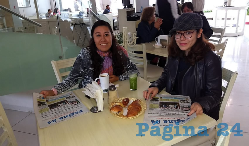 En el restaurante Del Centro tomaron su primer alimento del día Joselyn Arriaga e Itzel del Rocío Ibarra