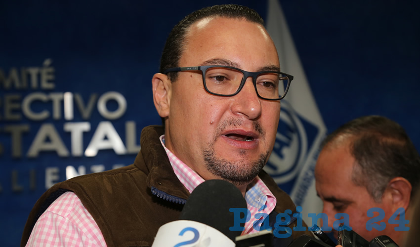 Paulo Gonzalo Martínez López, presidente del CDE del PAN en Aguascalientes (Foto: Eddylberto Luévano Santillán)