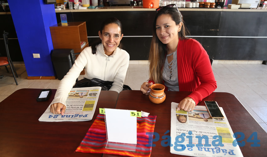 En el restaurante La Madero compartieron el pan y la sal Jimena Sánchez Pavolini y Pamela Caballero Ríos, que nos visitan de Mérida, Yucatán